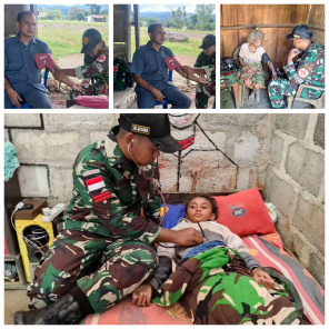 Satgas Pamtas RI-RDTL Yonarhanud 15/DBY Laksanakan Kegiatan Kesehatan Keliling di Desa Naekake